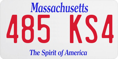 MA license plate 485KS4