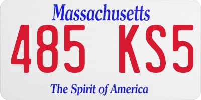 MA license plate 485KS5