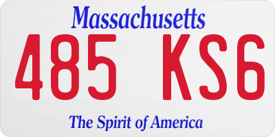 MA license plate 485KS6