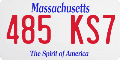 MA license plate 485KS7