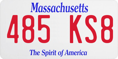 MA license plate 485KS8