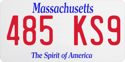 MA license plate 485KS9