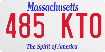 MA license plate 485KT0