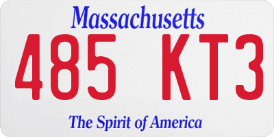 MA license plate 485KT3