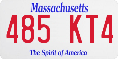 MA license plate 485KT4
