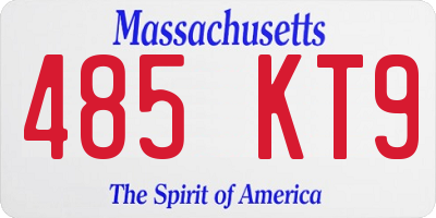 MA license plate 485KT9