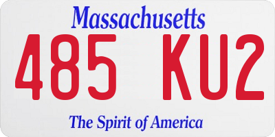 MA license plate 485KU2