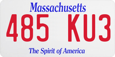 MA license plate 485KU3