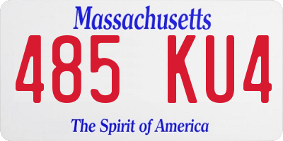 MA license plate 485KU4