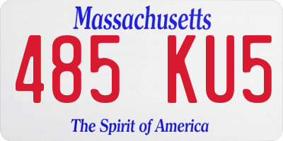 MA license plate 485KU5