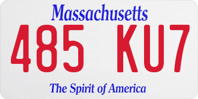 MA license plate 485KU7