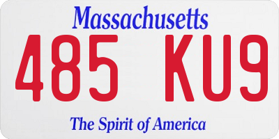 MA license plate 485KU9