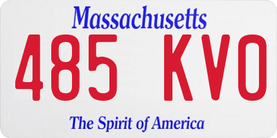 MA license plate 485KV0