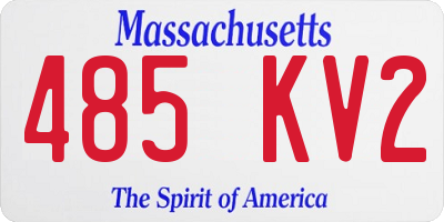 MA license plate 485KV2