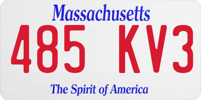MA license plate 485KV3