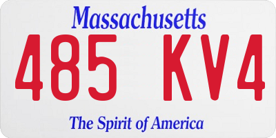 MA license plate 485KV4