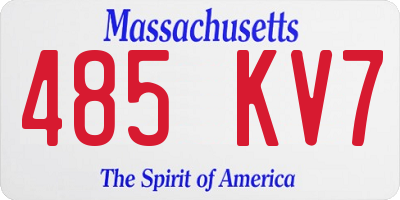 MA license plate 485KV7