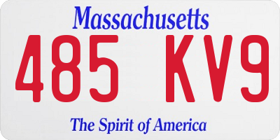 MA license plate 485KV9
