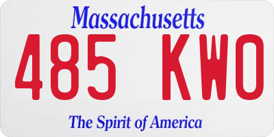 MA license plate 485KW0