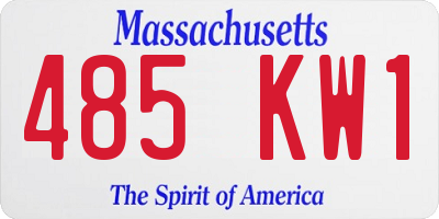 MA license plate 485KW1