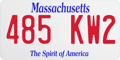 MA license plate 485KW2