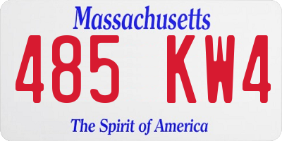 MA license plate 485KW4