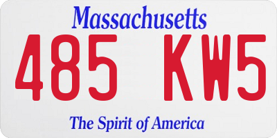 MA license plate 485KW5