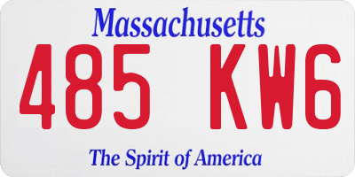 MA license plate 485KW6