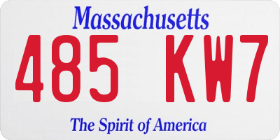 MA license plate 485KW7