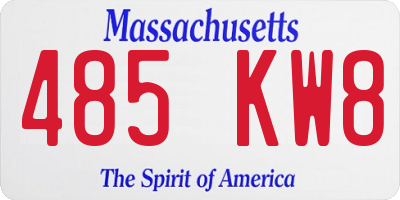 MA license plate 485KW8
