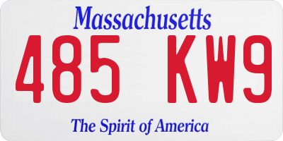 MA license plate 485KW9