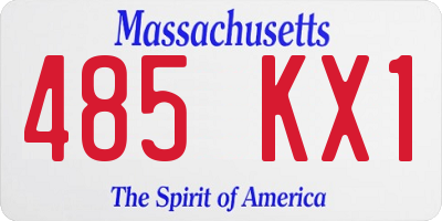 MA license plate 485KX1