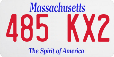 MA license plate 485KX2