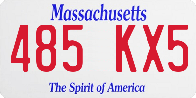 MA license plate 485KX5