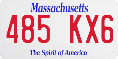 MA license plate 485KX6