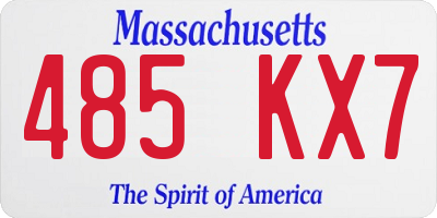 MA license plate 485KX7