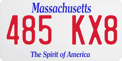 MA license plate 485KX8