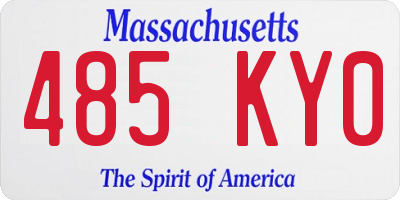 MA license plate 485KY0