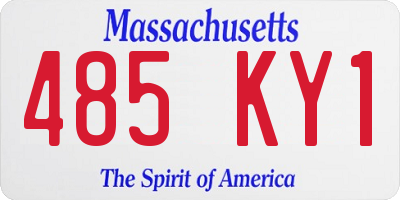 MA license plate 485KY1