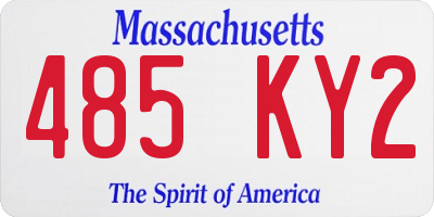 MA license plate 485KY2