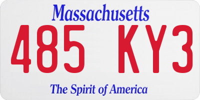 MA license plate 485KY3