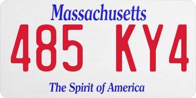 MA license plate 485KY4