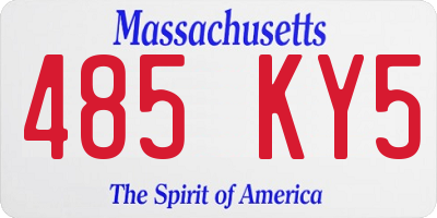 MA license plate 485KY5