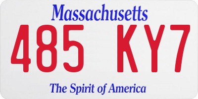 MA license plate 485KY7