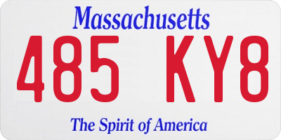 MA license plate 485KY8