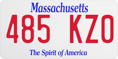 MA license plate 485KZ0