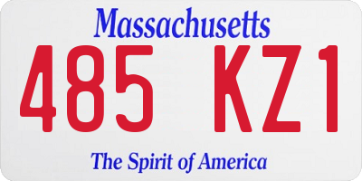 MA license plate 485KZ1