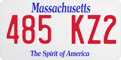 MA license plate 485KZ2