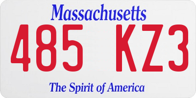 MA license plate 485KZ3