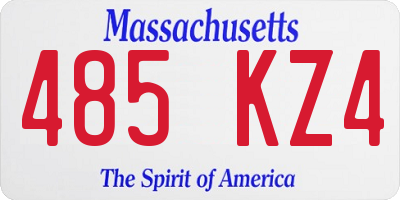 MA license plate 485KZ4